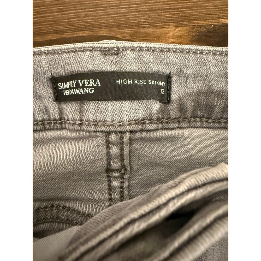 Simply Vera Vera Wang High‎ Rise Skinny Jeans Gray Wash Women's Size 12 - Picture 8 of 10